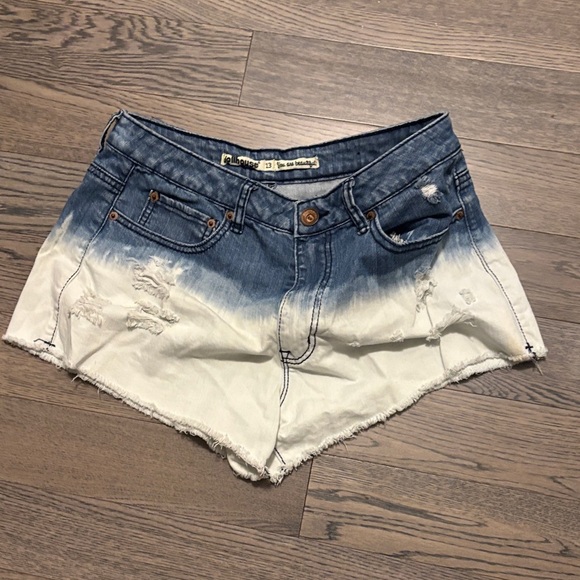 Dollhouse Blue and White Dip-Dye Jean Shorts - Picture 5 of 12